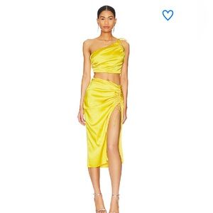 Superdown Yellow Matching Skirt Set